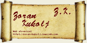 Zoran Kukolj vizit kartica